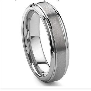 6MM Tungsten Carbide Band Ring Brushed Center